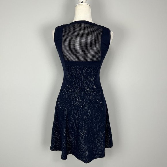 BCBGMaxAzria Dayln Womens Sleeveless Mini Dress Navy Blue Lace Mesh size XXS - Picture 5 of 13